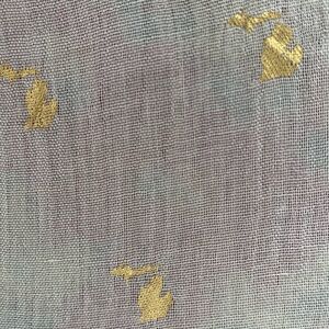 Scarf Sheer fabric with Gold Michigan Accents 36 x 67 smoke and pet free home